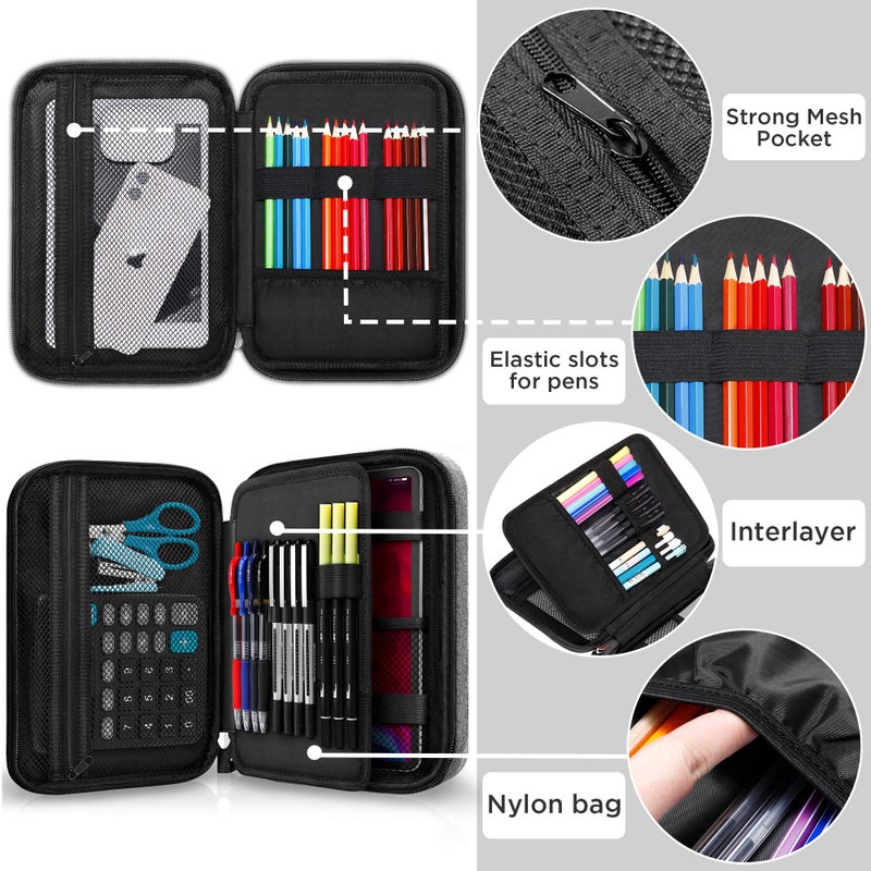 Zannaki Big Capacity Storage Pouch Marker Pen Pencil Case Simple Stationery Bag Box Art Tool & Sketch Storage Boxes for Bullet Journal Middle High School Office College Student Girl Women Adult Teen - Image 3